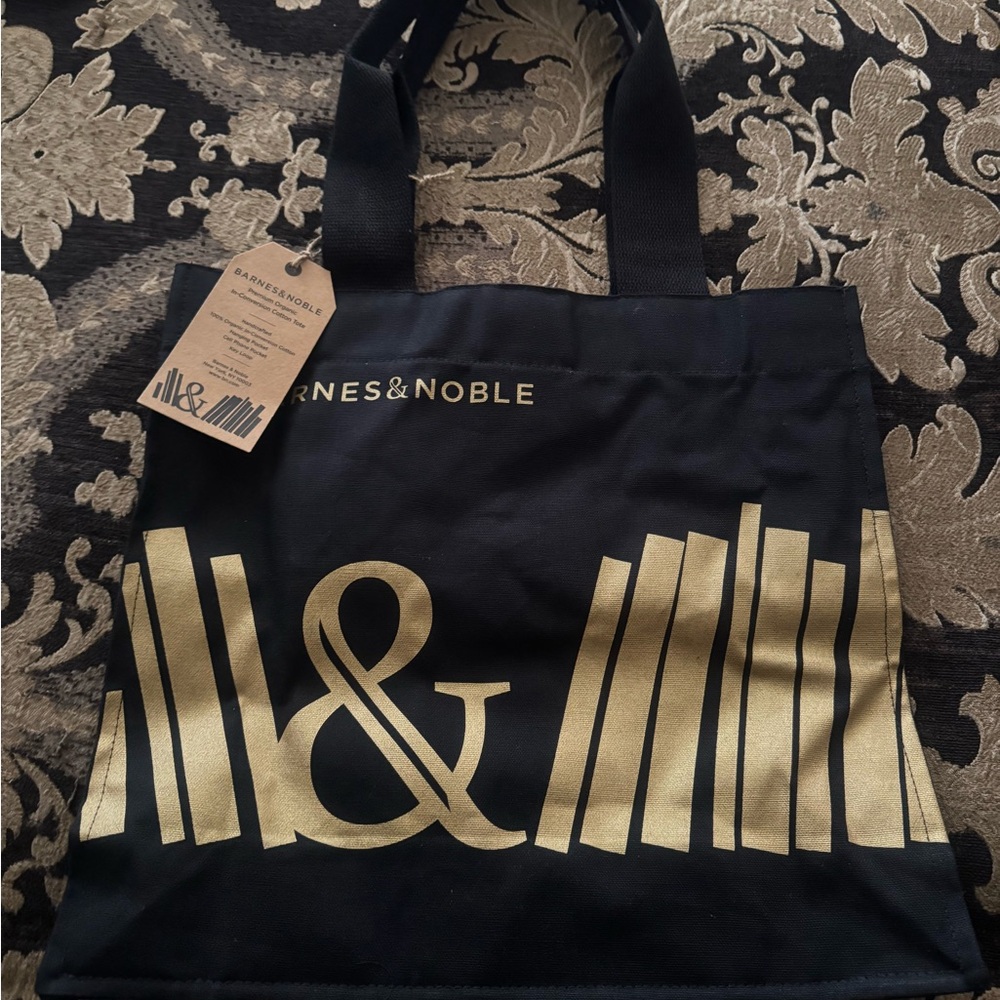 Barnes & Noble Black Tote with Gold Accents